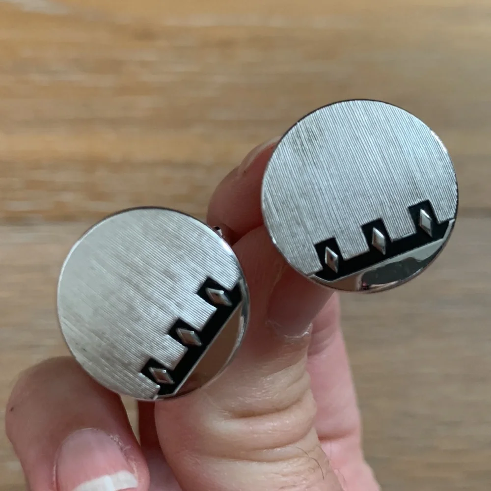 Swank silver vintage cuff links